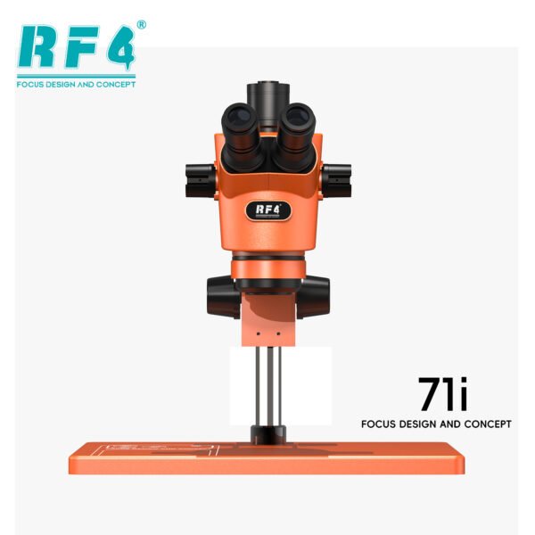 RF4 71i Orange Edition 30° Inclination Design 6.5-65X Zoom Trinocular Stereo Microscope with Big Base